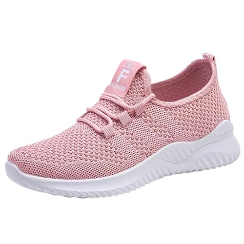 QIXUJAK Damen Sneaker Laufschuhe Turnschuhe Running Tennisschuhe Freizeit Straßenlaufschuhe Atmungsaktiv Jogging Sportschuhe (Rosa,37) von QIXUJAK