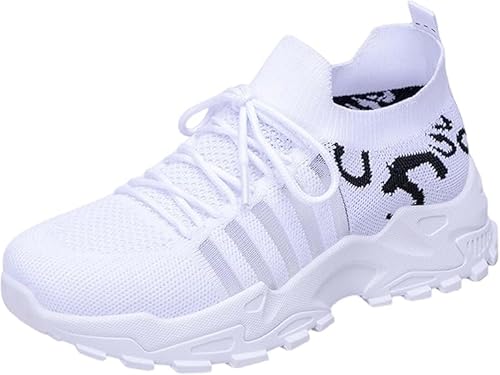 QIXUJAK Damen Sneakers Schuhe Sportschuhe Turnschuhe Leichte Laufschuhe Hallenschuhe Atmungsaktiv Sommerschuhe Straßenlaufschuhe Fitnessschuhe Joggingschuhe Walkingschuhe Tennisschuhe (Weiß,43) von QIXUJAK