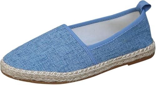 QIXUJAK Damen Sommer Gewebte Atmungsaktive Korrekturschuhe Für Damen, Fußgewölbeunterstützung, Schlupfschuhe, Leicht Und Bequem (Blau,42) von QIXUJAK