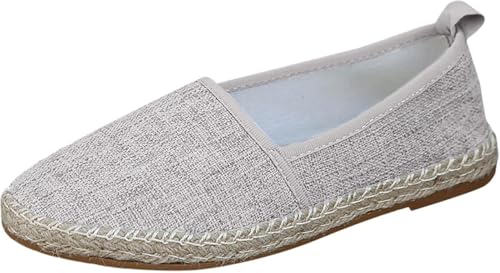 QIXUJAK Damen Sommer Gewebte Atmungsaktive Korrekturschuhe Für Damen, Fußgewölbeunterstützung, Schlupfschuhe, Leicht Und Bequem (Grau,36) von QIXUJAK