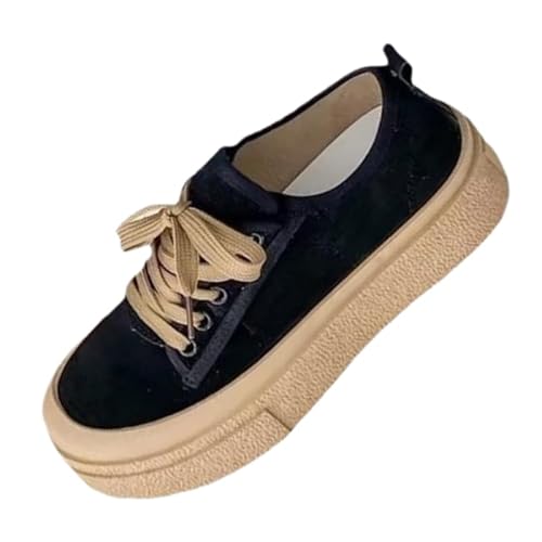 QIXUJAK Damen Sportschuhe Atmungsaktive Sneaker Lässige Joggingschuhe Outdoor Straßenlaufschuhe Bequeme Walkingschuhe Geeignet für breite Füße (Schwarz,37) von QIXUJAK