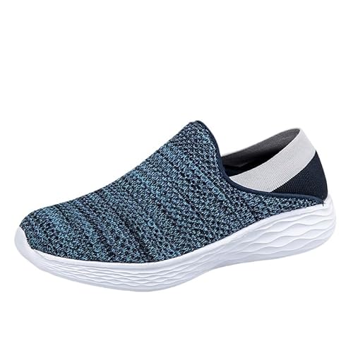 QIXUJAK Damen Sportschuhe Slip-On Laufschuhe Leichte Hallenschuhe Sneaker Tennisschuhe (Blau,35) von QIXUJAK