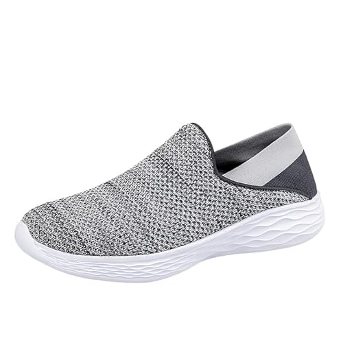 QIXUJAK Damen Sportschuhe Slip-On Laufschuhe Leichte Hallenschuhe Sneaker Tennisschuhe (Grau,39) von QIXUJAK