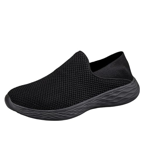 QIXUJAK Damen Sportschuhe Slip-On Laufschuhe Leichte Hallenschuhe Sneaker Tennisschuhe (Reines Schwarz,41) von QIXUJAK