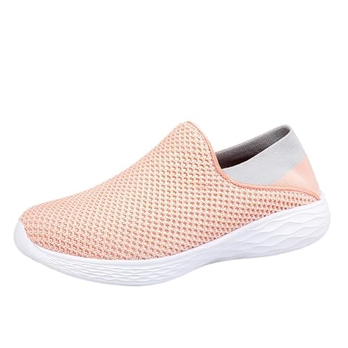 QIXUJAK Damen Sportschuhe Slip-On Laufschuhe Leichte Hallenschuhe Sneaker Tennisschuhe (Rosa,37) von QIXUJAK