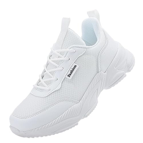 QIXUJAK Damen Sportschuhe wasserdicht atmungsaktiv Fitness Freizeit Laufschuhe rutschfest Damenschuhe Jogging Sport leicht (Weiß,38) von QIXUJAK