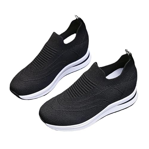 QIXUJAK Elegante Damen-Ballerinas, bequeme orthopädische Schlupfschuhe, Leder, modische und trendige Barfußschuhe mit Fußgewölbeunterstützung (Schwarz,35) von QIXUJAK