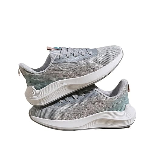 QIXUJAK Elegante Damen-Sneaker mit weicher Sohle, Bequeme orthopädische Slipper, stylische Barfuß-Sneaker für Damen (Grau,37) von QIXUJAK