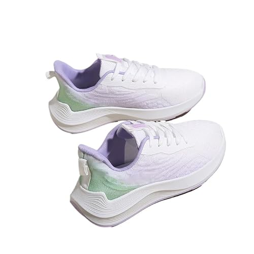 QIXUJAK Elegante Damen-Sneaker mit weicher Sohle, Bequeme orthopädische Slipper, stylische Barfuß-Sneaker für Damen (Weiß lila,39) von QIXUJAK
