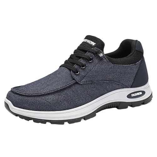 QIXUJAK Elegante Herren-Sneaker mit weicher Sohle, bequeme orthopädische Hausschuhe, stylische Barfuß-Sportschuhe für Herren (Grau-blau,41) von QIXUJAK