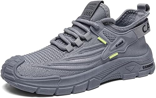 QIXUJAK Extra Weite Laufschuhe Herren Joggingschuhe Gedämpft Sportschuhe Leicht Barfußschuhe Atmungsaktiv Turnschuhe Tennis Fitness Jogging Walkingschuhe (Grau,40) von QIXUJAK