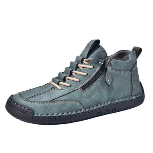 QIXUJAK Freizeitschuhe Herren Damen Walkingschuhe Mit Seitlichem ReißVerschluss | Bequeme Passform Slip On Wanderschuhe Trekkingschuhe FüR MäNner Damen |Joggingschuhe FüR Outdoor (Dunkelgrün,38) von QIXUJAK