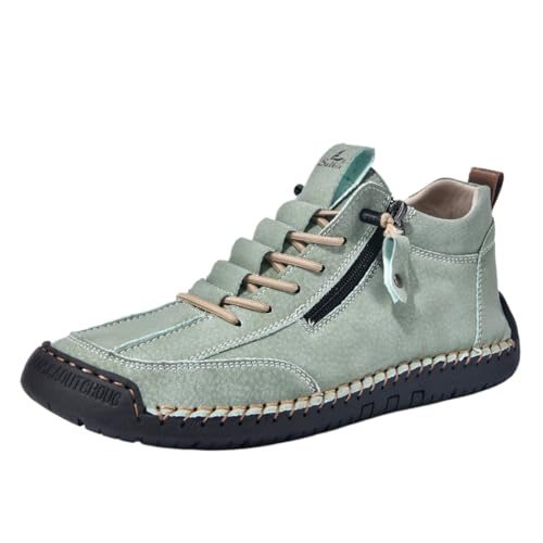 QIXUJAK Freizeitschuhe Herren Damen Walkingschuhe Mit Seitlichem ReißVerschluss | Bequeme Passform Slip On Wanderschuhe Trekkingschuhe FüR MäNner Damen |Joggingschuhe FüR Outdoor (Hellgrün,39) von QIXUJAK