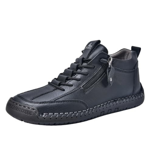 QIXUJAK Freizeitschuhe Herren Damen Walkingschuhe Mit Seitlichem ReißVerschluss | Bequeme Passform Slip On Wanderschuhe Trekkingschuhe FüR MäNner Damen |Joggingschuhe FüR Outdoor (Schwarz,41) von QIXUJAK
