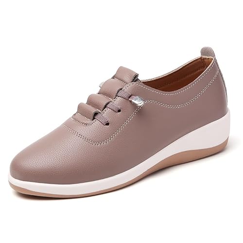 QIXUJAK Freizeitschuhe für Damen Bequeme weiche Flache Mokassins für Damen Einfach für alle Jahreszeiten geeignet (Farbe der Bohnenpaste,36) von QIXUJAK