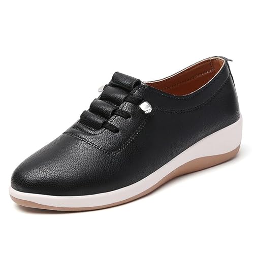 QIXUJAK Freizeitschuhe für Damen Bequeme weiche Flache Mokassins für Damen Einfach für alle Jahreszeiten geeignet (Schwarz,41) von QIXUJAK