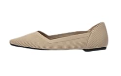 QIXUJAK Gestrickte Ballerinas für Damen, bequem, spitzer Zehenbereich, Elegante Schuhe, lässig, weich, Flache Schuhe, Ballerina, Wanderschuhe (Braun,38) von QIXUJAK