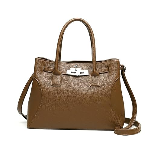 QIXUJAK Handtaschen Damen Mittelgroße Umhängetaschen Damentaschen Elegante Schultertaschen Kunstleder Crossbody Bags Modische Handtaschen Clutches Abnehmbarer Schultergurt (Braun) von QIXUJAK