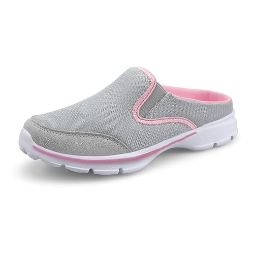 QIXUJAK Hausschuhe Damen Herren Clogs Slip On Pantoffeln Sommer Outdoor Atmungsaktiv Bequeme Gartenschuhe rutschfest Schlupfschuhe Sabots (Asche,40) von QIXUJAK