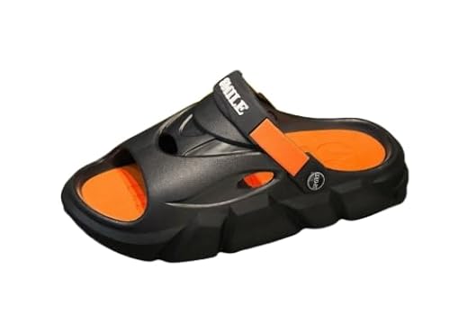 QIXUJAK Hausschuhe Herren Sommer Outdoor Sport Strandschuhe Paare Rutschfeste Flip Flops Kontrastfarbe Casual Sandalen (schwarz,45) von QIXUJAK