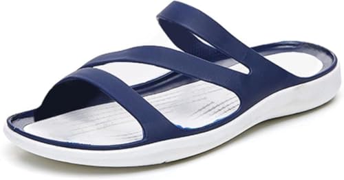 QIXUJAK Hausschuhe Pantoletten Slipper Damen Herren Plattform Hausschuhe Für Frauen Schwarz Low Heel Flip Flops Strand Und Im Freien (Blau,41) von QIXUJAK