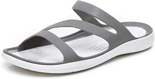 QIXUJAK Hausschuhe Pantoletten Slipper Damen Herren Plattform Hausschuhe Für Frauen Schwarz Low Heel Flip Flops Strand Und Im Freien (Grau,38) von QIXUJAK