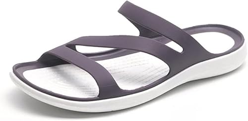 QIXUJAK Hausschuhe Pantoletten Slipper Damen Herren Plattform Hausschuhe Für Frauen Schwarz Low Heel Flip Flops Strand Und Im Freien (Lila,40) von QIXUJAK