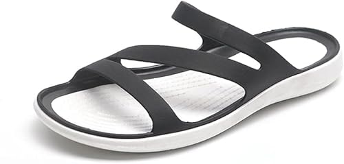 QIXUJAK Hausschuhe Pantoletten Slipper Damen Herren Plattform Hausschuhe Für Frauen Schwarz Low Heel Flip Flops Strand Und Im Freien (Schwarz,36) von QIXUJAK