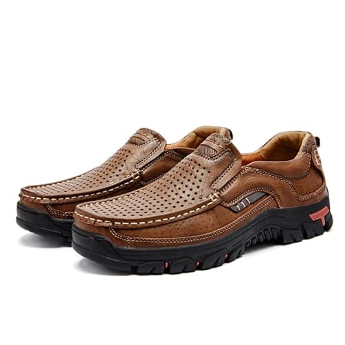 QIXUJAK Herrenschuhe Klassische Loafers Slipper Freizeitschuhe Business Casual Lederschuhe (Dunkelbraun 1,46) von QIXUJAK