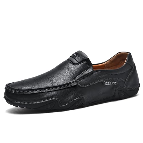 QIXUJAK Herrenschuhe Klassische Loafers Slipper Freizeitschuhe Business Casual Lederschuhe (Schwarz,40) von QIXUJAK