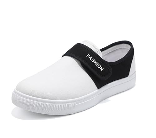 QIXUJAK Orthopädische Bequemschuhe - Herren Loafer Slip On Schuhe Modische Lässige rutschfeste Sneakers Weiche Bequeme und Atmungsaktive Sportschuhe (R002 Weiß,41) von QIXUJAK