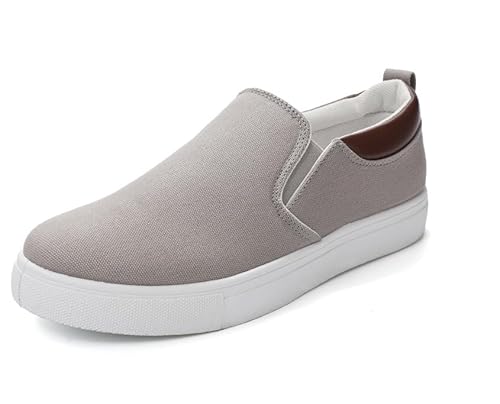 QIXUJAK Orthopädische Bequemschuhe - Herren Loafer Slip On Schuhe Modische Lässige rutschfeste Sneakers Weiche Bequeme und Atmungsaktive Sportschuhe (R007 Grau,40) von QIXUJAK