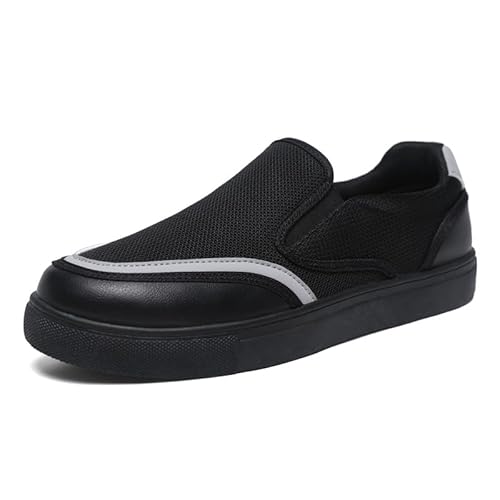 QIXUJAK Orthopädische Bequemschuhe - Herren Loafer Slip On Schuhe Modische Lässige rutschfeste Sneakers Weiche Bequeme und Atmungsaktive Sportschuhe (R012 Schwarz,44) von QIXUJAK