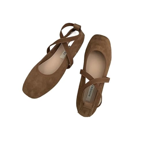 QIXUJAK Orthopädische Damenschuhe für den Sommer, Mesh-Damenschuhe, Slip-On-Schuhe mit breiter Öffnung, orthopädische Schuhe, atmungsaktive Sommerschuhe, rutschfeste Arbeitsschuhe (Braun,39) von QIXUJAK