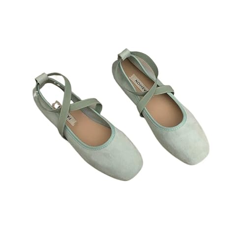 QIXUJAK Orthopädische Damenschuhe für den Sommer, Mesh-Damenschuhe, Slip-On-Schuhe mit breiter Öffnung, orthopädische Schuhe, atmungsaktive Sommerschuhe, rutschfeste Arbeitsschuhe (Grün,35) von QIXUJAK
