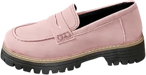 QIXUJAK Orthoture – Orthopädische Plateau-Loafer, Orthoture Leichte, rutschfeste Freizeitschuhe Mit Breiter Spitze, Bequeme Damen-Loafer, Bequeme, Lässige Mode Zum Reinschlüpfen (Rosa,40) von QIXUJAK