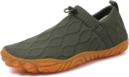 QIXUJAK Reduziert Knieschmerzen und Schwellungen – Unisex-Schuhe mit geteilter Zehenpartie, orthopädische Barfußschuhe und Trailrunning-Hausschuhe (Armeegrün,40) von QIXUJAK