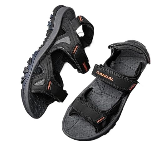 QIXUJAK Sandalen Herren Strandschuhe Sommer Hausschuhe Mehrzwecksport Outdoor (black,46) von QIXUJAK