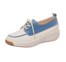QIXUJAK Schuhe Damen Sneaker Bequem Freizeitschuhe Breite Füße Einzelneschuhe Keilabsatz Sommerschuhe Bowknot Schlupfschuhe Weichen Bequem Halbschuhe (Blau,35) von QIXUJAK