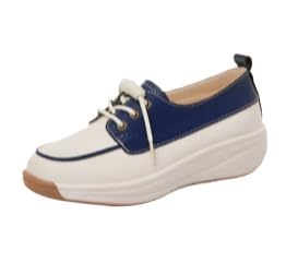 QIXUJAK Schuhe Damen Sneaker Bequem Freizeitschuhe Breite Füße Einzelneschuhe Keilabsatz Sommerschuhe Bowknot Schlupfschuhe Weichen Bequem Halbschuhe (Dunkelblau,35) von QIXUJAK