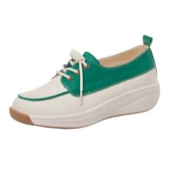 QIXUJAK Schuhe Damen Sneaker Bequem Freizeitschuhe Breite Füße Einzelneschuhe Keilabsatz Sommerschuhe Bowknot Schlupfschuhe Weichen Bequem Halbschuhe (Grün,38) von QIXUJAK