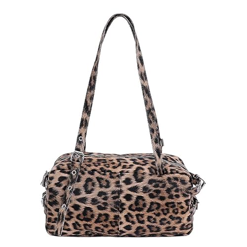 QIXUJAK Schultertaschen für Damen Mittlere Handtasche Retro Umhängetaschen PU Leder Unterarmtasche Schicke Henkeltasche Clutch Abendtasche Handytasche (Gelb) von QIXUJAK