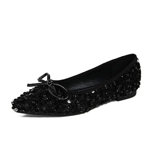 QIXUJAK Schwarze Damenschuhe mit dicken Absätzen und runden Zehen, modische Damen-High-Heels, spitze Zehen, Arbeitsschuhe, Hochzeitsschuhe, elegante Damen-High-Heels (Schwarz,38) von QIXUJAK