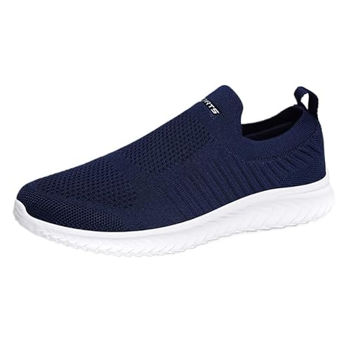 QIXUJAK Sneaker Herren Damen Laufschuhe Sportschuhe Turnschuhe Leichtgewichts Walkingschuhe Atmungsaktiv Outdoor Fitness Schuhe Freizeit Straßenlaufschuhe Wanderschuhe (Dunkelblau,42) von QIXUJAK