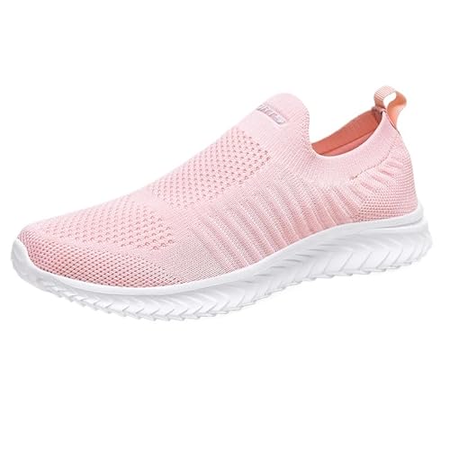 QIXUJAK Sneaker Herren Damen Laufschuhe Sportschuhe Turnschuhe Leichtgewichts Walkingschuhe Atmungsaktiv Outdoor Fitness Schuhe Freizeit Straßenlaufschuhe Wanderschuhe (Rosa,44) von QIXUJAK