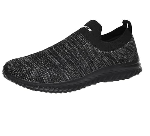 QIXUJAK Sneaker Herren Damen Laufschuhe Sportschuhe Turnschuhe Leichtgewichts Walkingschuhe Atmungsaktiv Outdoor Fitness Schuhe Freizeit Straßenlaufschuhe Wanderschuhe (Schwarz grau,42) von QIXUJAK