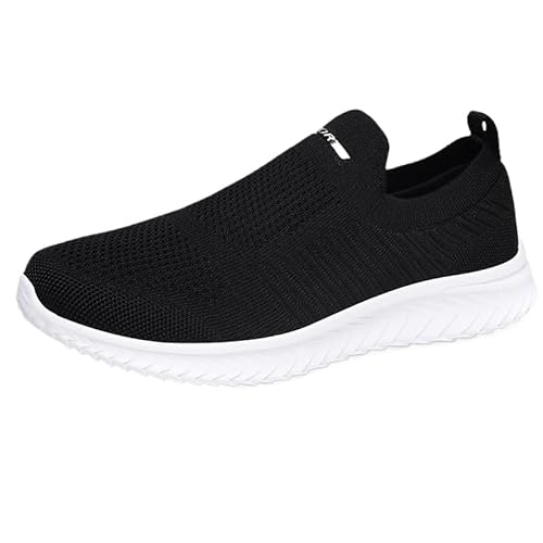 QIXUJAK Sneaker Herren Damen Laufschuhe Sportschuhe Turnschuhe Leichtgewichts Walkingschuhe Atmungsaktiv Outdoor Fitness Schuhe Freizeit Straßenlaufschuhe Wanderschuhe (Schwarz und weiß,36) von QIXUJAK