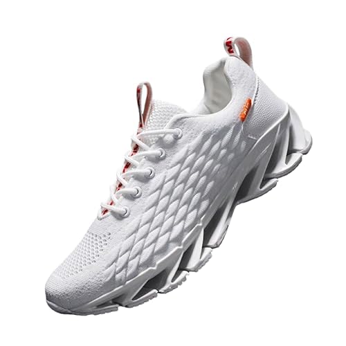 QIXUJAK Sneaker Herren Damen Laufschuhe Straßenlaufschuhe Outdoor Atmungsaktive Fitness Turnschuhe 36-46EU (Weiß,44) von QIXUJAK