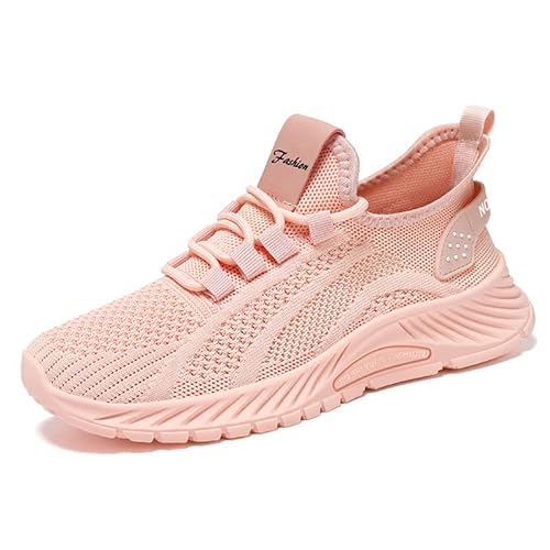 QIXUJAK Sneaker Herren Schuhe Sportschuhe Laufschuhe Turnschuhe Herren Tennis Fitness Jogging Walkingschuhe Leichtgewichts Atmungsaktiv Freizeit Straßenlaufschuhe Schlüpfen Schuhe (Rosa,39) von QIXUJAK