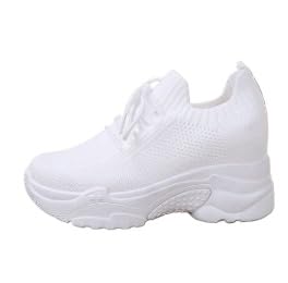 QIXUJAK Sportschuhe Damenschuhe Tennisschuhe Fitnessschuhe Joggingschuhe Walkingschuhe Arbeitsschuhe Atmungsaktiv Bequem Orthopädisch Barfußschuhe für breite Füße Leicht (Weiß,39) von QIXUJAK